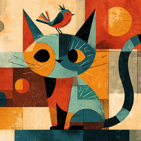 새와고양이 작품